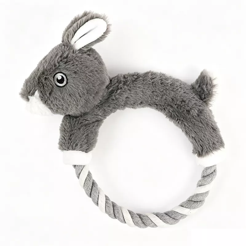 Bunny Shaped Round Dog Laruang May Lubid Bunny Shaped Round Dog Laruang May Lubid